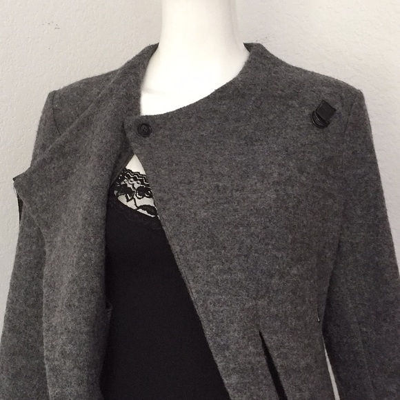 Katherine Barclay gray wool asymmetrical Jacket - Picture 5 of 7